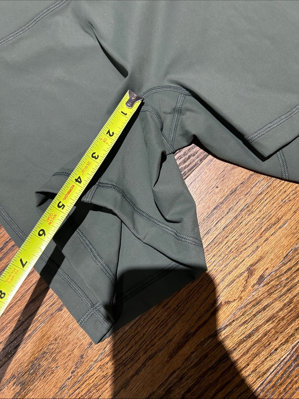 High-Waist Women's Sage/Olive Green Bike Shorts - Picture 2 of 8